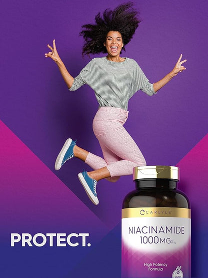 Carlyle Niacinamide | 1000 mg | 400 Capsules | Vitamin B3 Niacin | High Potency Formula | Non-GMO, Gluten Free Supplement