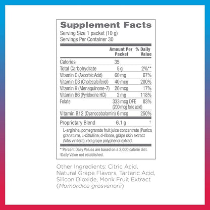 Synergy ProArgi-9 Plus L-Arginine Complexer Dietary Supplement - Grape - 30 Packets