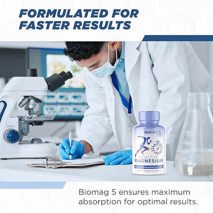 BioMag 5 Magnesium Supplement – 5 Magnesium Complex Formula with Glycinate, Malate, Bisglycinate Chelate, Orotate, Citrate – 100 Capsules