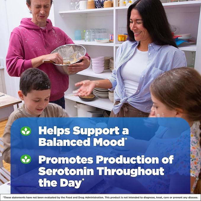 Natrol 5-HTP 200 mg, Time Release, Support a Balanced Mood, Dietary Supplement Provides Serotonin Production Throughout the Day, 30 Tablets, Up to a 30 Day Supply