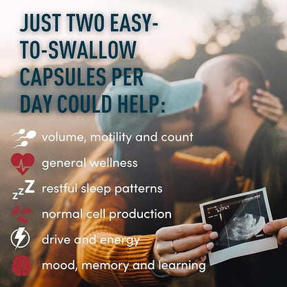 WINDSOR BOTANICALS Fertility Supplements for Men Prenatal Vitamins - Conception for Him Male Fertility Support Supplement - Zinc, Maca, Ashwagandha, L Arginine - 2-Pack, 240 Pills