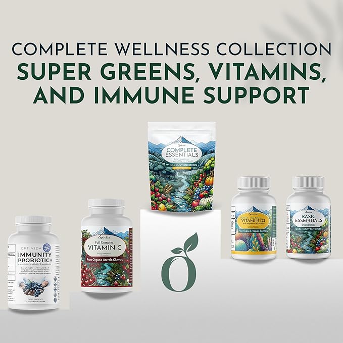 OPTIVIDA Organic Whole Food Multivitamin for Men & Women (1 Month Supply) with Probiotics & Antioxidant Blends | Daily Plant Based Multivitamins | Non-GMO, Whole Food Womens Multivitamin