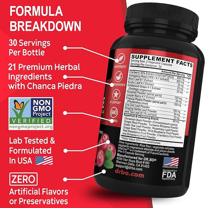 Kidney Cleanse Detox Support Supplement - Natural Cranberry, Juniper Berries, Buchu & Uva Ursi Extract to Support Kidneys, Bladder & Urinary Tract Health Supplements - Herbal Renal Blend Formula Pills