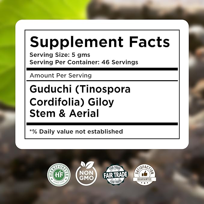 Guduchi Powder | Tinospora Cordifolia | Ayurvedic Herbal Supplement | Natural & Pure | Non-GMO, Vegan | 230 GMS | Traditional Herb for Everyday Wellness