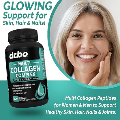Multi Collagen Peptides & Liver Cleanse - Type I, II, III, V, & X Multi Collagen Peptides for Skin, Hair & Nails - Liver Cleanse Detox Support Supplement, Natural Milk Thistle Dandelion Supplements