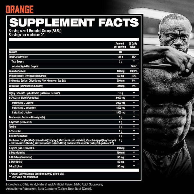 HOSSTILE Intra[R3] Intra Workout Powder, Intra Workout Carb, EAA & BCAA Drink, Enhance Energy & Endurance, Improve Muscle Recovery, Build Lean Muscle, Orange, 20 Servings