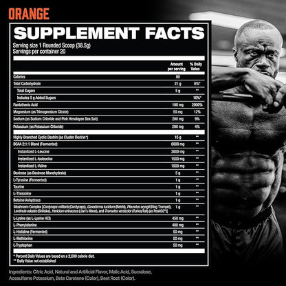 HOSSTILE Intra[R3] Intra Workout Powder, Intra Workout Carb, EAA & BCAA Drink, Enhance Energy & Endurance, Improve Muscle Recovery, Build Lean Muscle, Orange, 20 Servings