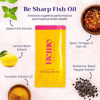 BeMe BeSharp & BeZen Bundle - Liquid Omega-3 & Magnesium Glycinate L-Theanine Supplements
