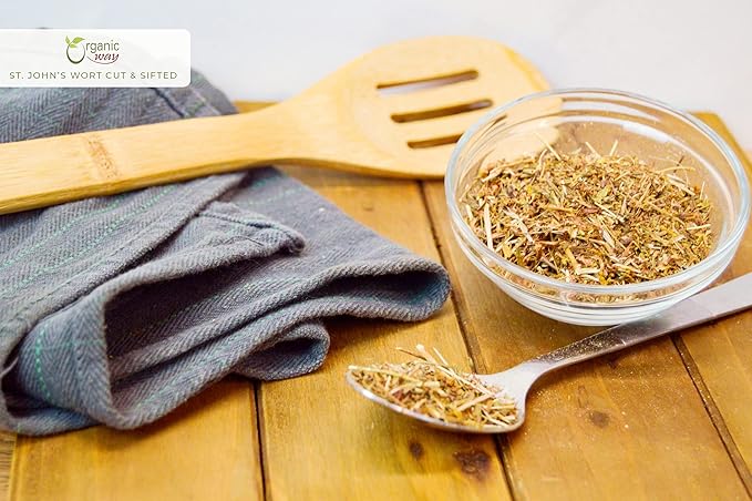 Organic Way St. John's Wort Cut & Sifted (Hypericum perforatum) - Herbal Tea | European Wild-Harvest | Organic, Kosher & USDA Certified | Vegan, Non GMO & Gluten Free | Origin - Albania (1LBS / 16Oz)