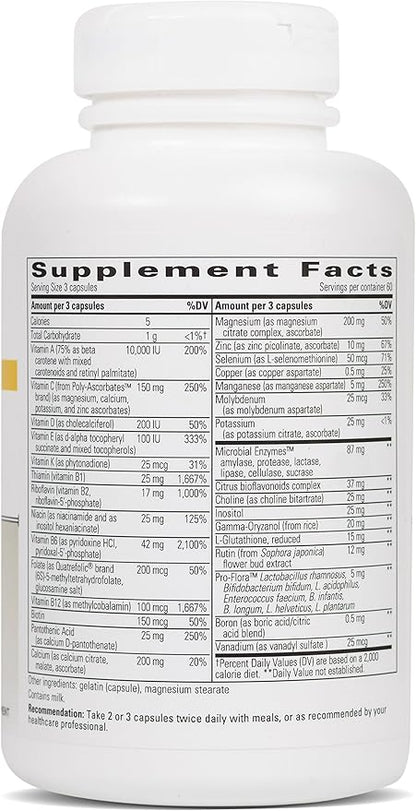 Integrative Therapeutics NutriVitamin Enzyme Complex - Mineral Supplement - Multivitamin & Mineral Supplements with Vitamins C, E & Digestive Enzymes - Iron & Dairy Free - 180 Capsules