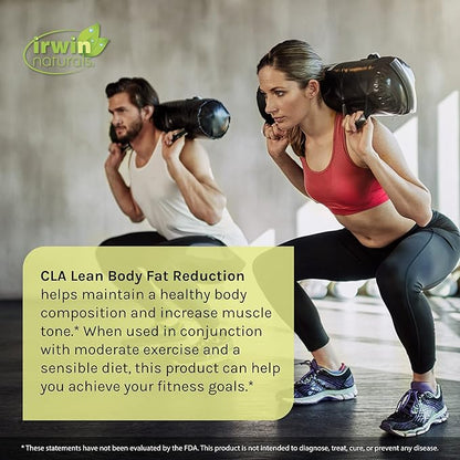 Irwin Naturals CLA Lean Body Fat Reduction - Helps Reduce Body Fat & Increase Muscle Tone - 80 Liquid Soft-Gels (Pack of 2)