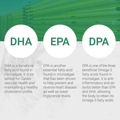 Vegan Omega 3 DHA, EPA & DPA from Algae | Vegan Society Certified, Sustainably Sourced, True Full Spectrum | 120 Veggie Softgels (Carrageenan Free)