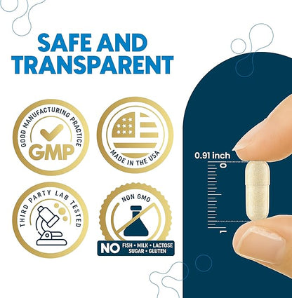 Triple Magnesium Complex Supplement (120 Vegan Capsules) - 180mg of Magnesium Glycinate Taurate and Citrate - Calm Magnesium Complex Supplements