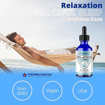 FWS Liquid Melatonin Drops for Adults and Kids - 99% Pure Bioactive Melatonin - Organic, Non-GMO, Vegan - Minimal Ingredients - Easy Adjustable Dosing - Helps to Promote Restful Sleep - 2oz