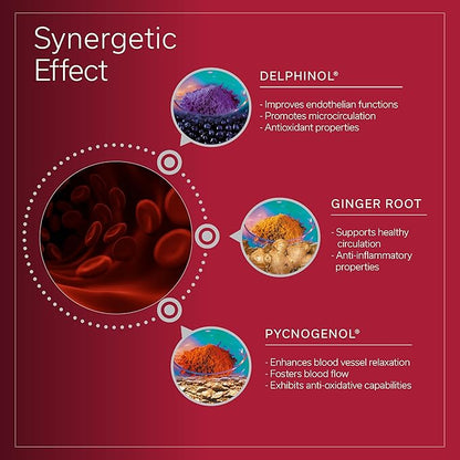 Daily Circulation | Antioxidant Powerhouse Supplement | Supports Inflammatory Response, Healthy Blood Flow & Metabolic Function | Maqui Berry, Ginger, Pycnogenol | 10 Vegan Capsules