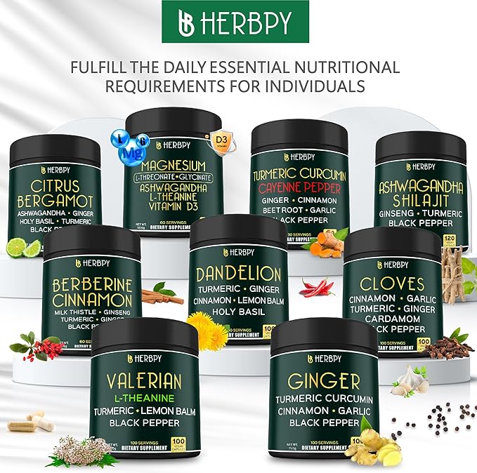 Dandelion Root Supplement 7500mg 6in1 for Digestion, Heart Health & Immune - Blended with Ginger, Turmeric Curcumin, Ceylon Cinnamon, Lemon Balm & Holy Basil - 100 Dandelion Capsules