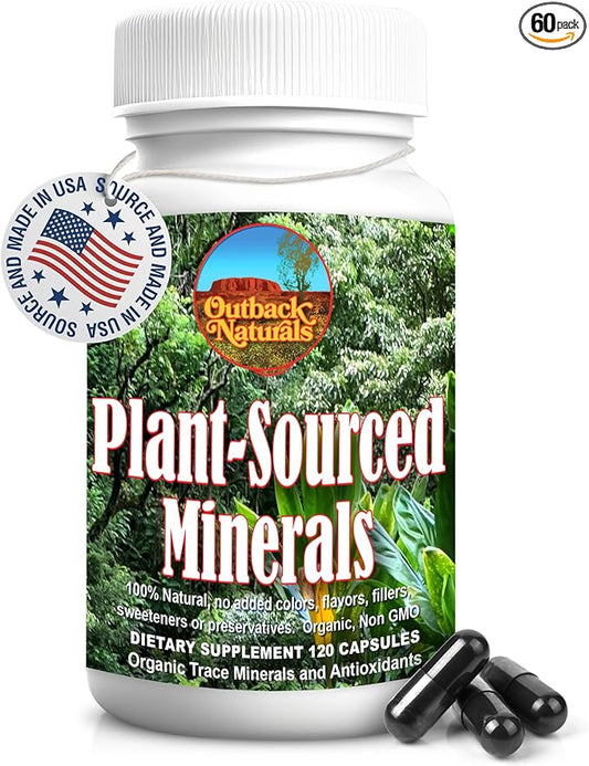 Fulvic Humic Mineral Blend of Plant-Sourced Trace Minerals, Electrolytes, Gut Health, Cognitive & Immune Support, Pure Vitality Formula for Strength - - 120 Capsules