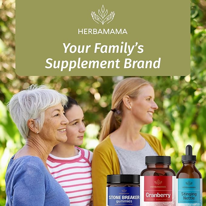 HERBAMAMA Cranberry Extract Capsules - 30,000mg Cranberry Powder for Urinary Tract Support - Vegan, Non-GMO Bladder Support Supplement, 100 Caps