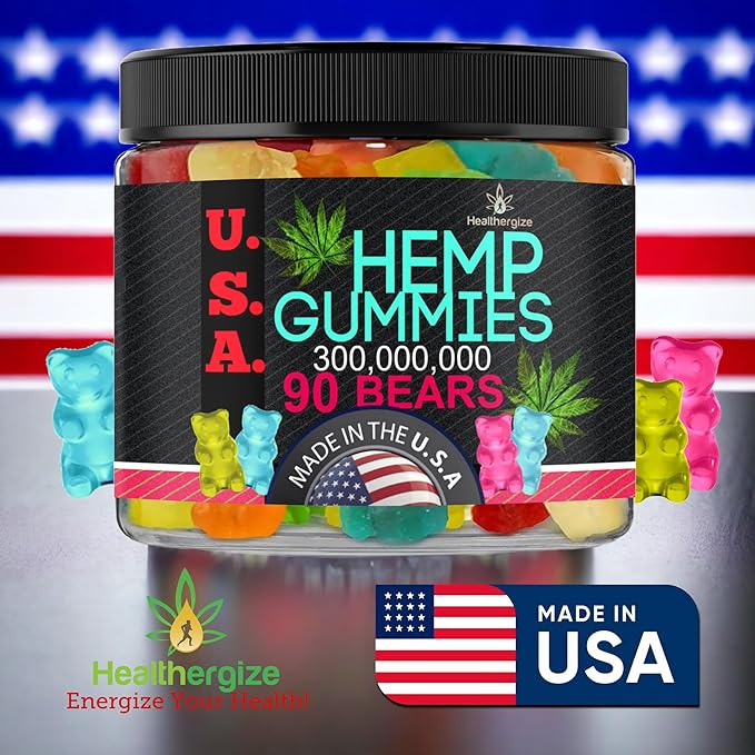 Hemp Gummies for Sleep Gummies Calm Bears, Discomfort, Skin-Peace and Relaxation, Fruity Flavors, Natural Hemp Oil Gummy Bears Edibles-Made in USA-90 Bears