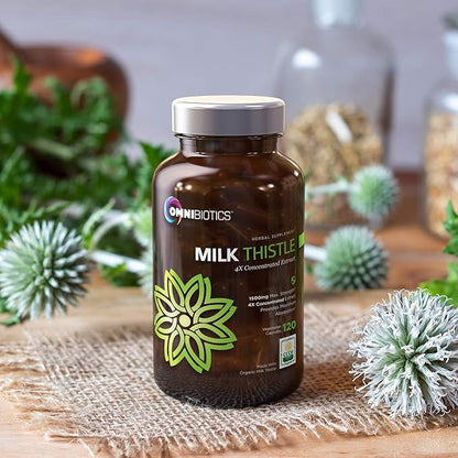 Organic Milk Thistle Supplement 1500mg 4X Concentrated Extract with Silymarin - The Strongest Milk Thistle Supplement Available for Liver Support - Great for Liver Detox - 120 Vegan Capsules