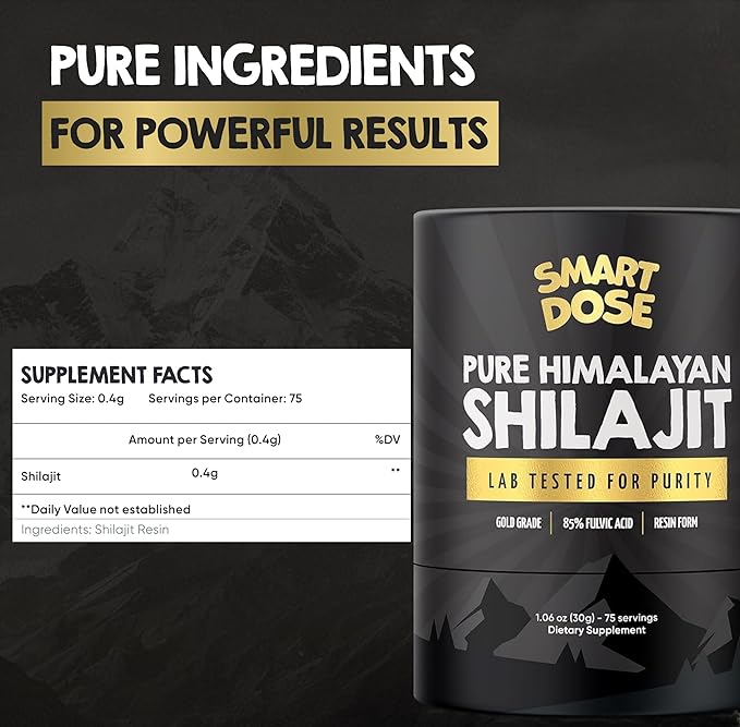 Pure Himalayan Shilajit Resin - Over 85% Fulvic Acid & Large Jar w/ 125 Servings - Probably The Purest Shilajit on The Market - US Lab Tested (Medium Jar, Himalayan Shilajit (Medium))