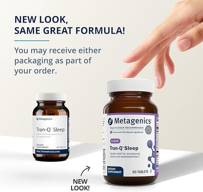 Metagenics Tran-Q Sleep - for Stress Management & Sleep Support - with California Poppy, English Lavender & Passion Flower Herb - Melatonin Free - 60 Tablets