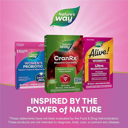 Nature's Way CranRx® BioActive Cranberry, Supports Urinary Tract Health*, Antioxidant Support*, 500 mg potency, Vegan, Non-GMO Project Verified, 30 Capsules