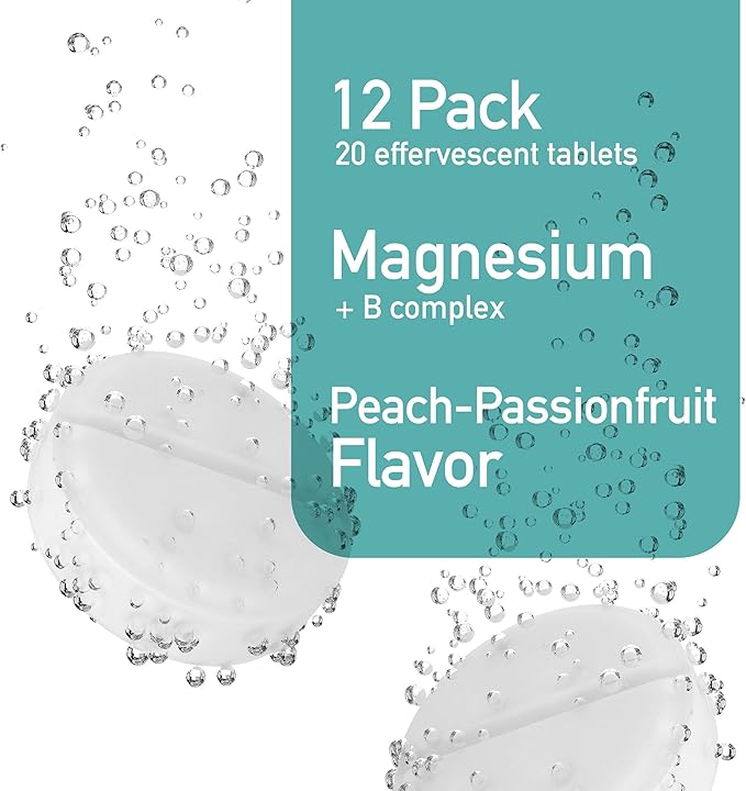 Effervescent Magnesium + B Complex Dietary Supplement, 12-Pack, 240 Tablets