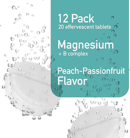 Effervescent Magnesium + B Complex Dietary Supplement, 12-Pack, 240 Tablets