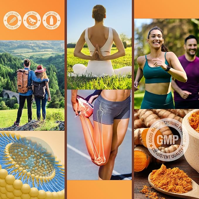 Liposomal Turmeric Curcumin Supplement with High Potency - 95% Curcuminoids Extract Enhanced with Pepper & Moringa for Optimal Health Support Enhanced Bioavailability for Joint Support