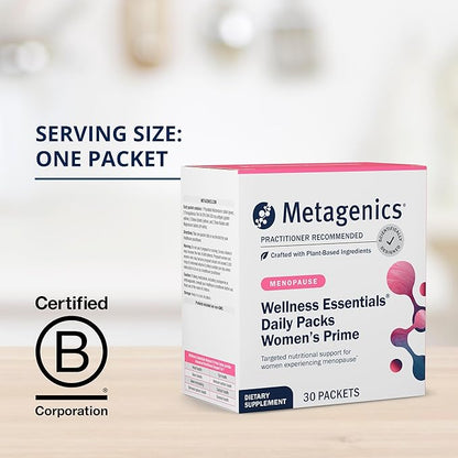 Metagenics Wellness Essentials Women's Prime Daily Packs - Menopause Support* - Daily Multivitamin Packets - Womens Multivitamins - Bone Density Support* - Omega-3 Fatty Acids - Non-GMO - 30 Packets