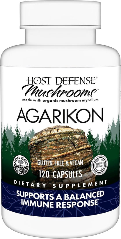 Host Defense Agarikon Capsules - Immune System Support Supplement - Mushroom Supplement to Aid Immune Functions & Cell Strength - Herbal Dietary Supplement - 120 Capsules (120 Servings)*