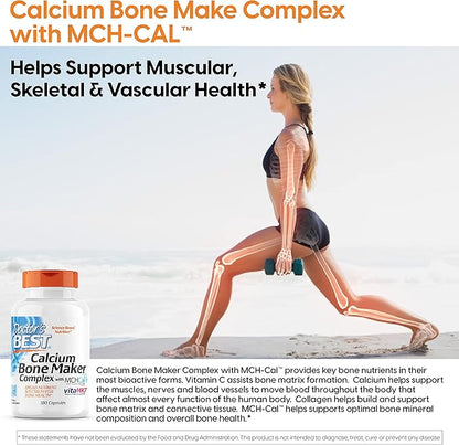 Doctor's Best Calcium Bone Maker Complex with MCHCal, Supports Bone Health, Muscular, Skeletal & Vascular Health, 180 Caps