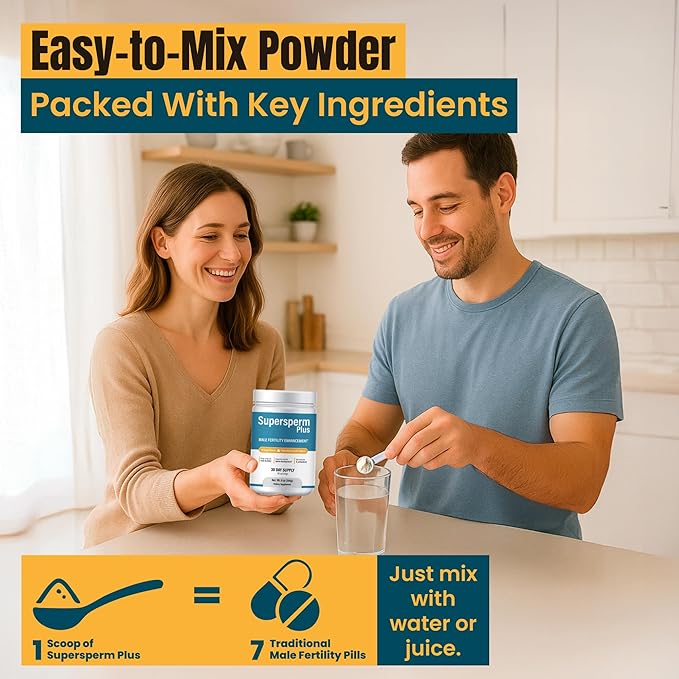 Male Fertility Supplement with L-Carnitine and L-Arginine, Preconception Fertility Formula for Optimal Count & Healthy Volume Production,1 Month Supply (60 doses) in Powder.