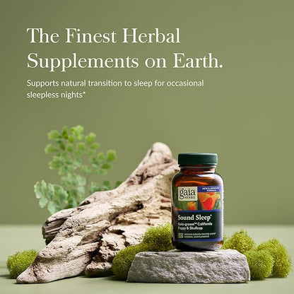 Gaia Herbs Sound Sleep - Natural Sleep Support to Promote Calm & Relaxation - with Valerian Root, Passionflower & More - 60 Vegan Liquid Phyto-Capsules (20-Day Supply)