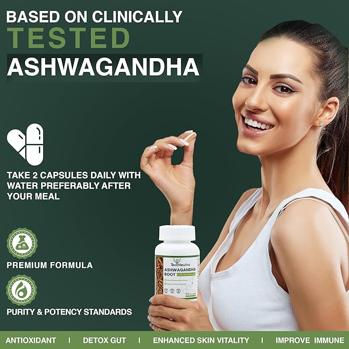 Ashwagandha KSM-66 Herbal Supplement 300mg, 120 Capsules