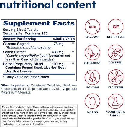 American Health Dietary Fiber Supplements, Tam Herbal Laxative, 250 Count