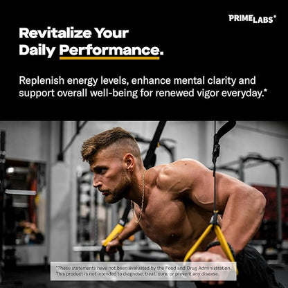 Prime Labs Tongkat Ali for Men - Plus Organic Black Maca Root and Tribulus Terrestris - Performance, Vitality, Energy - 60 Count