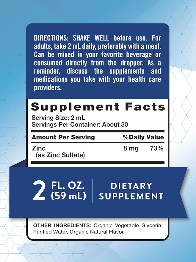 Nature's Truth Ionic Liquid Zinc Supplement | 2 fl oz | with Organic Glycerin | USDA Organic | Vegan, Non-GMO & Gluten Free