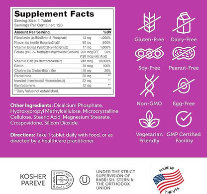Zahler B-Complex Vitamins for Women & Men - Vitamin B Complex - B Vitamins Complex with B1 B2 B3 B5 B6 B7 B9 B12 - Advanced 2-Stage Delivery System - Gluten Free Kosher Non-GMO VIT B (120 Tablets)