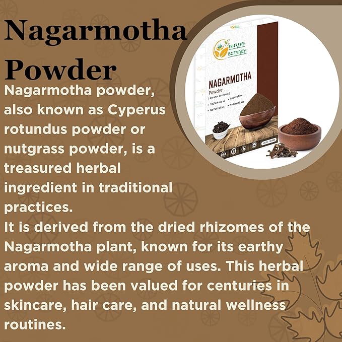 Organic Nagarmotha Powder Cyperus Rotundus Ayurvedic Formula for Digestion 100% Pure Premium Quality Herbal Supplement for Men and Women Promotes Healthy Hair Care 150 GMS / 5.3 oz