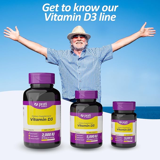 Vitamin D3 10,000 IU – 100 Softgels – Supports Defense System, Bone & Muscle Health – Family Size