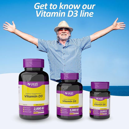 Vitamin D3 10,000 IU – 100 Softgels – Supports Defense System, Bone & Muscle Health – Family Size