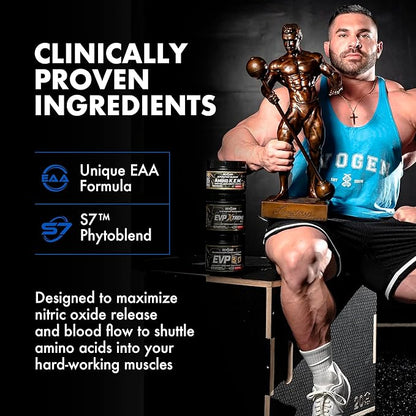 Evogen Amino K.E.M. - EAA & BCAA Powder Pump Volumizer | BCAAs Amino Acids Supplement for Blood Flow, Muscle Growth, & Hydration | Victory Punch | 30 Servings