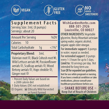 WishGarden Herbs Sleepy Nights Herbal Sleep Support + Serious Relaxer Natural Relaxing Muscle Supplement (2-2oz Bundle)