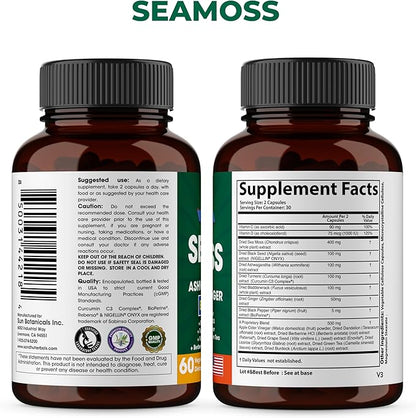 Sandhu Herbals Shilajit, Sea Moss & Zinc 50mg Supplement Combo | Supports Natural Energy, Immune and Cognitive Health