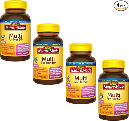 Nature Made Multi for Her 50+ Vitamin/Mineral Tablets 90 ea (Pack of 4)