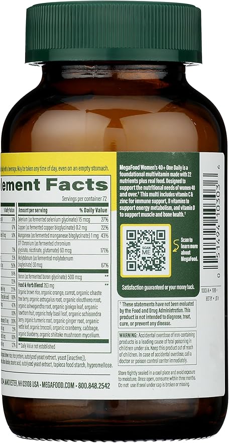 MEGAFOOD Women's 40+ One Daily Multivitamin Tablets, 72 CT