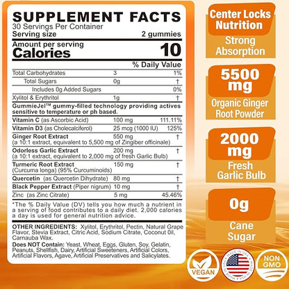 Bundle Ginger Chews Supplement Gummies for Nausea, Stomach Relief & Liver Cleanse Detox & Repair Gummies with Milk Thistle