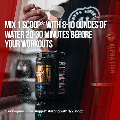 ALPHA LION Superhuman Burn 2-in-1 Metabolism Booster Pre Workout, Weight Loss Supplement, Appetite Suppressant, Fat Loss Support, Energy & Focus Powder (21 Servings, Sweet Black Cherry Flavor)